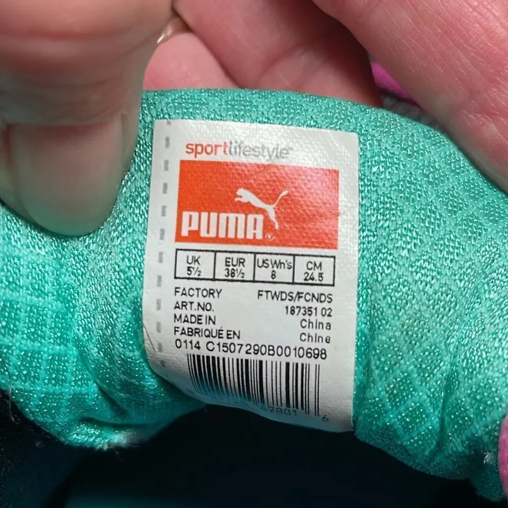 Puma Women’s iocell 1.0, grey, teal, pink/purple, 8